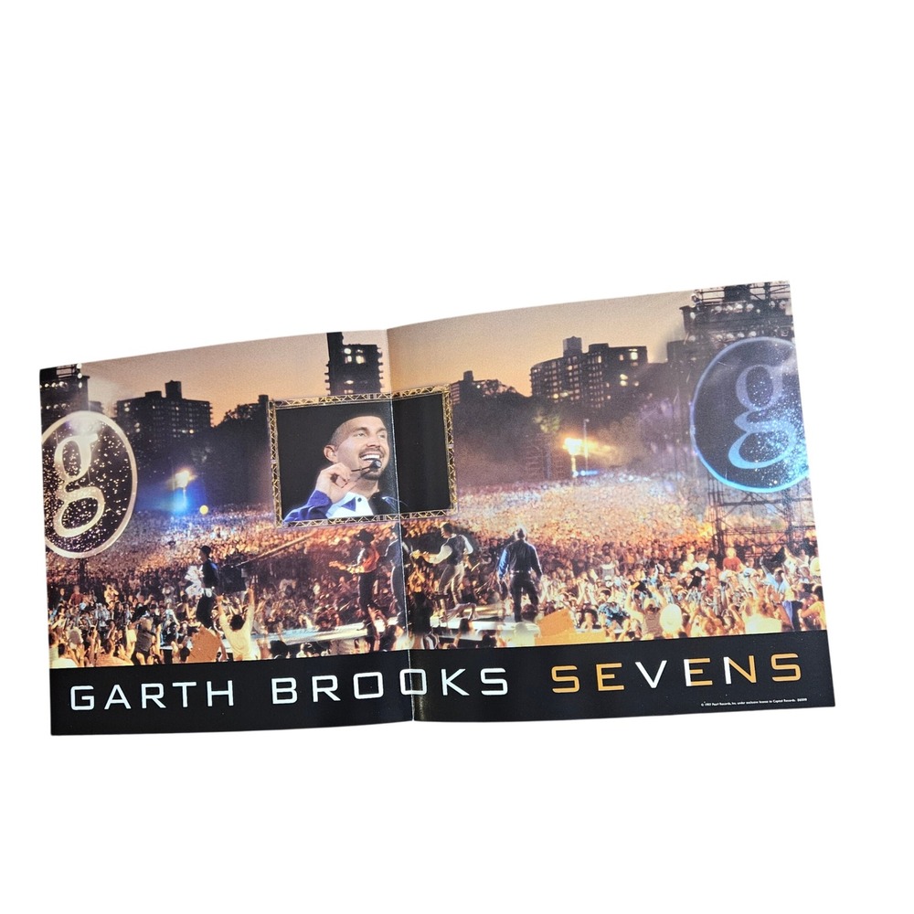Garth Brooks Sevens 1997 Promo Album Poster 12x24 Pearl Records Country